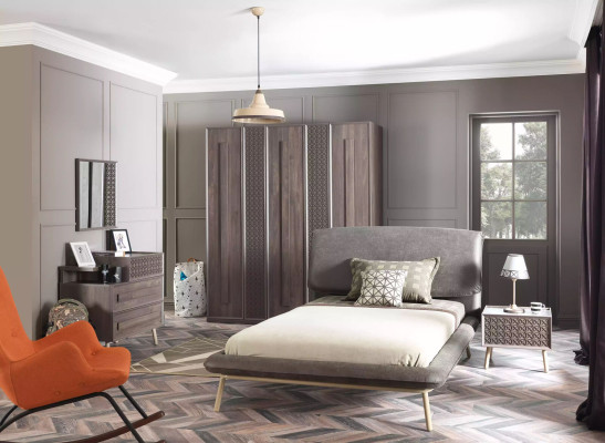 Kommode Schrank Holz Kommoden Schlafzimmer Sideboard Design Grau Luxus