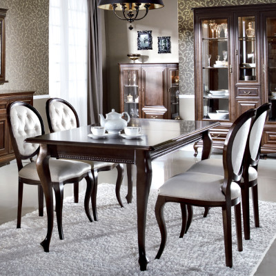 9tlg Esszimmer Set Garnitur Tisch Kommode Spiegel Vitrine Schrank