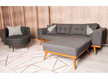 Graue Wohnzimmer Ecksofa Edle Couch Sitzgruppe Luxus Möbel Modern Sofas