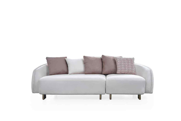 Moderne Dreisitzer Sofa 3 Sitzer Stoffsofa Polstersofa Weiß Sofas Neu