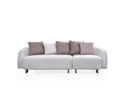 Moderne Dreisitzer Sofa 3 Sitzer Stoffsofa Polstersofa Weiß Sofas Neu