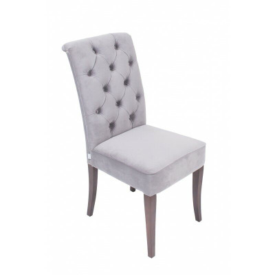 Exklusiver Grauer Chesterfield Stuhl Luxuriöser Einsitzer Designer Esszimmer Stühle