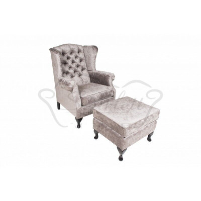 Hocker Beige Designer Luxus Hocker Polster Sitz Textil Relax Beistell Sofa