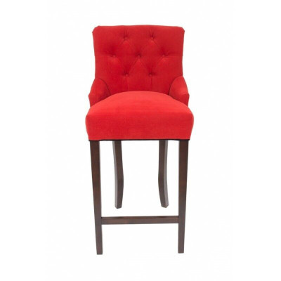 Rote Chesterfield Barhocker Designer Hocker-Set 4-er Polster Set Massivholz Stühle