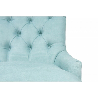 Hellblauer 4-er Sessel-Set Designer Chesterfield Sitzer Polsterstühle