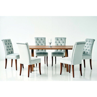 Design Esszimmer Tisch 4 Chesterfield Lehnstühle Esszimmer 5tlg. Garnitur