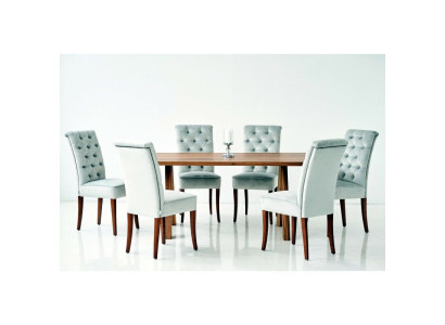 Design Esszimmer Tisch 4 Chesterfield Lehnstühle Esszimmer 5tlg. Garnitur