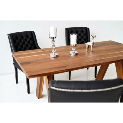 Design Esszimmer Tisch 4 Chesterfield Lehnstühle Esszimmer 5tlg. Garnitur