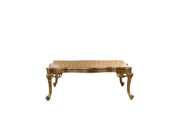 Barock Rokoko Gold Massivholz Couchtisch für das Wohnzimmer