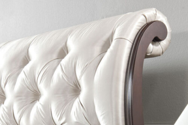 Chesterfield Bett Betten Doppelbett Ehebett Italienische Möbel Holz Textil Leder