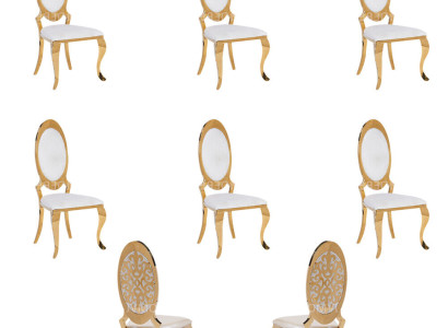 Stuhl 6x Gruppe Sessel Stühle Set Luxus Textil Neu Esszimmer