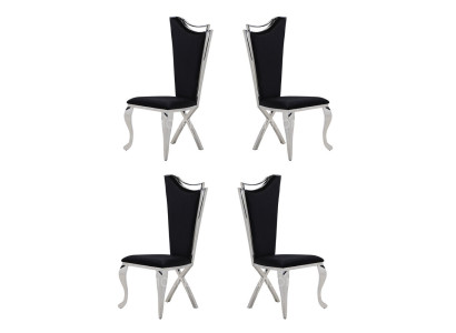 Set 4x Stühle Esszimmerstuhl Holz Luxus Esszimmer Stoff Modern Stühle