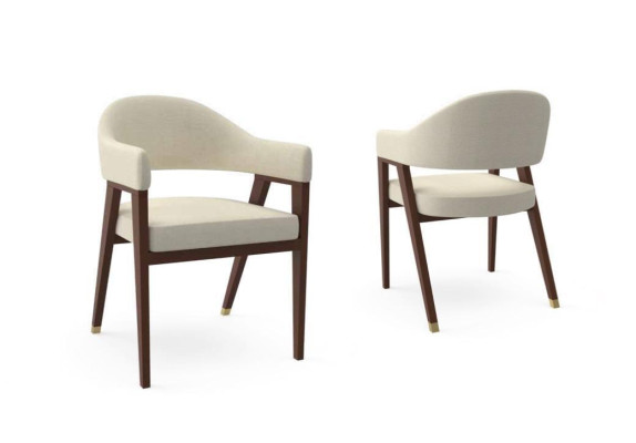 Design Stühle Polster Hotel Stuhl Textil Holz Möbel im Esszimmer neu