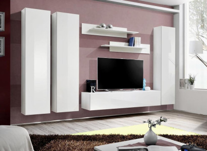 Wohnwand Hänge Vitrine Designer TV-Ständer Wohnzimmer Einrichtung Holz