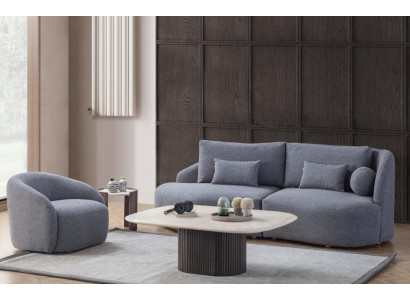 Komplette Wohnzimmer Sitzgarnitur Designer Dreisitzer Sofa Sessel 2tlg