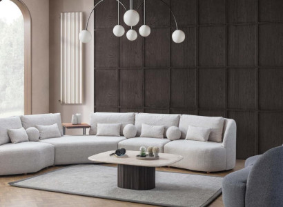 Weißes Ecksofa Modernes L-Form Sofa Wohnzimmer Couchen Holzgestell Sofa