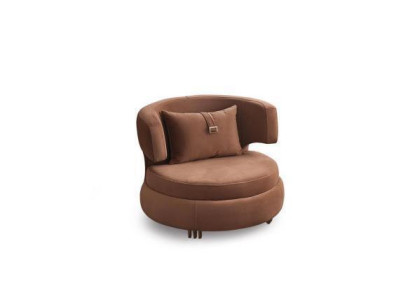 Luxus Sessel Wohnzimmer Polster Textil Möbel Braun Sitz Neu Modern Design