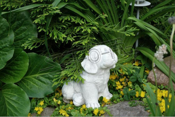 Garten Dekoration Hund Terrasse Stein Figur Weiß Figuren Dekorative Statue