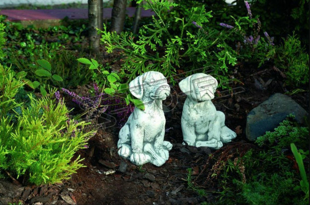 Garten Dekoration Hund Terrasse Stein Figuren Figur Deko Statue