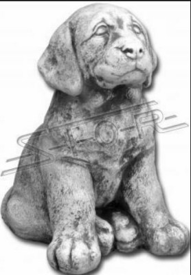 Garten Dekoration Hund Terrasse Stein Weiß Figur Figuren Dekorative Statue