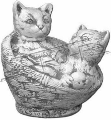 Garten Dekoration Katze Terrasse Stein Figuren Figur Deko Statue Skulptur 494