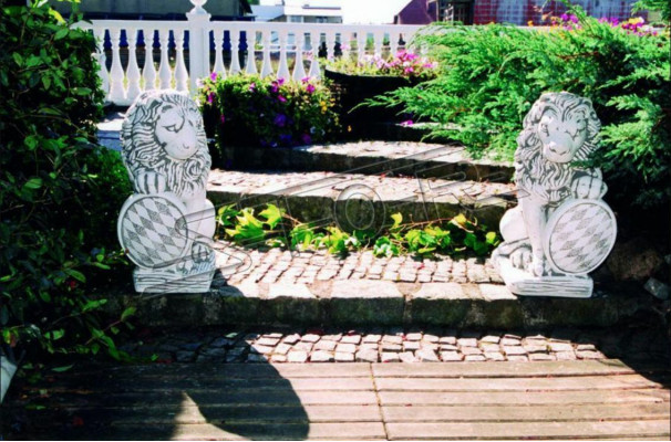 Garten Dekoration Löwe Statue Natur Skulptur Figuren Skulpturen Designer