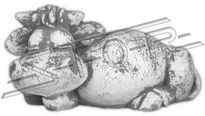 Garten Dekoration Nilpferd Terrasse Stein Figuren Figur Deko Statue