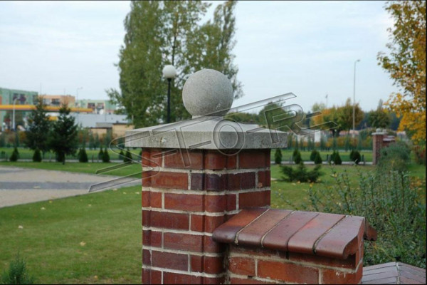 Garten Mauer Zaun Säulen Krone Dekoration Mauerwerk Kronen Grau Rund Figur