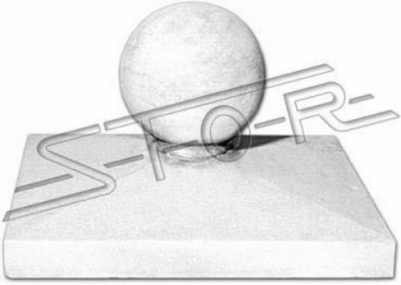 Garten Mauer Zaun Säulen Krone Dekoration Mauerwerk Kronen Grau Rund Figur