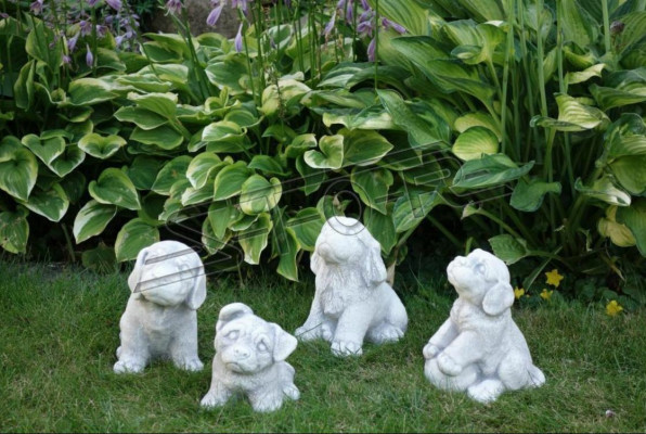 Garten Weiß Dekoration Hund Terrasse Stein Figuren Dekorative Statue Figur