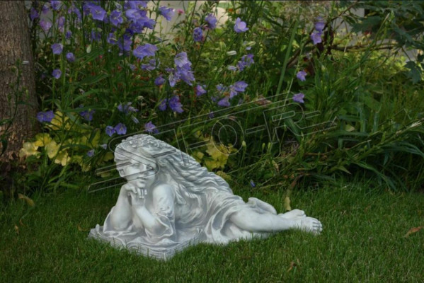 Gartenfigur Engel Garten 26cm Teichfigur Menschen Steinguss
