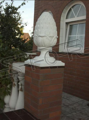 Gartenfigur Figur Stein Deko Garten Säule Skulptur Design Blume Abstrakt Neu