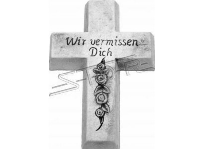 Grabengel Kreuz Schutzengel Grabschmuck Stein Figur Statue