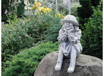 Junge Sitzende Figur Statue Figuren Skulptur Statuen Garten Dekoration