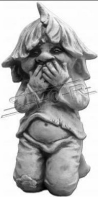 Junge Sitzende Dekorative Figur Statue Figuren Skulptur Statuen Garten