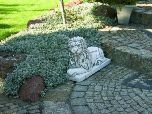 Löwe Liegend Statue Figur Garten Terrassen Dekoration Skulptur
