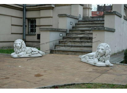 Löwe Liegend Statue Figur Garten Terrassen Dekoration Skulptur Antik