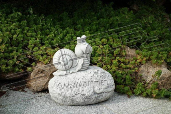 Schild Welcome Schnecke Willkommens Schilder Garten Figur
