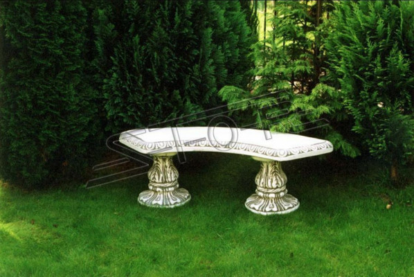 Stein Bank Runde Bänke Garten Terrasen Möbel 135cm Statue