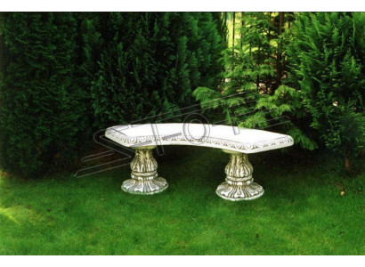 Stein Bank Runde Bänke Garten Terrasen Möbel 135cm Statue