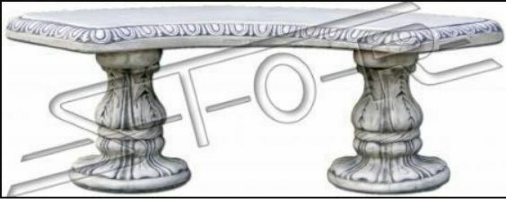 Stein Bank Runde Bänke Garten Terrasen Möbel 135cm Statue