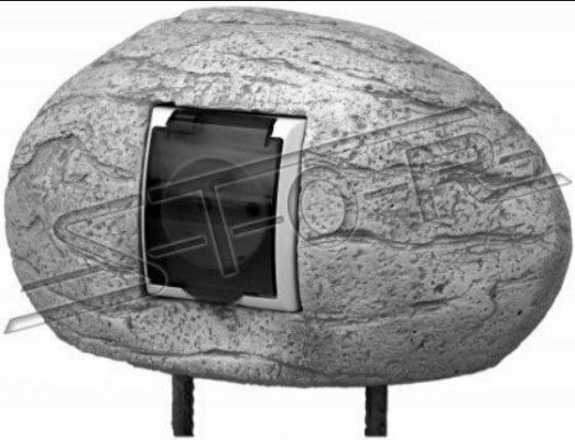 Stein für Steckdose Außen Steckdoesen Dekoration Deko Garten