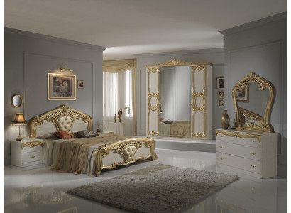 Klassisches Schlafzimmer Set Nachttische Bett Stil Holz Bett Italien Möbel