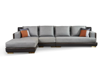 Corner Sofa Leather Sofa Upholstered Suite Modern Couch Living Landscape L shape Design
