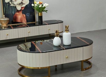 Couch Tisch Tische Oval Sofa Neu Metall Holz Beistell Designer Wohn