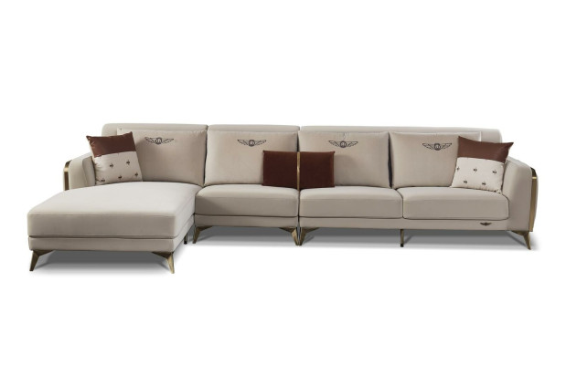 Designer Ecksofa Wohnzimmer Eckgarnitur Couch Sofa Polster Eck Sofas