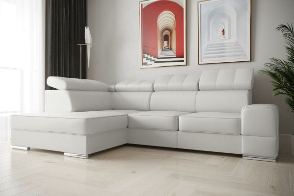 Hochwertiges Wohnzimmersofa Ecksofa L-Form Bett Funktion Textil Modern Couchen