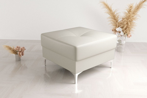 Hocker Textil Neu Modern Weiß Farbe Klein Design Stoff Fußhocker Pouffe Samt