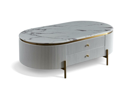 Ovaler Couchtisch, Designer-Wohnzimmertisch, Beistelltisch, Italienisch