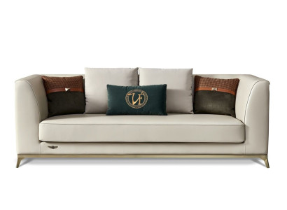 Desig Sofa 3 Sitzer Leder Sofas Couch Polster Garnitur Moderner Dreisitzer